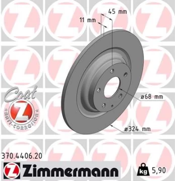 Stabdžių diskas ZIMMERMANN 370.4406.20