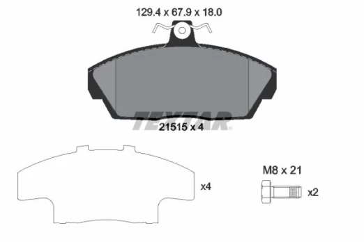 Stabdžių trinkelių rinkinys, diskinis stabdys TEXTAR 2151504