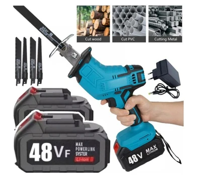 Akumuliatorinis tiesinis pjūklas 350 W, 2 akumuliatoriai 48V