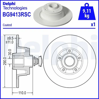 Stabdžių diskas DELPHI BG9413RSC