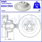 Stabdžių diskas DELPHI BG9413RSC kaina