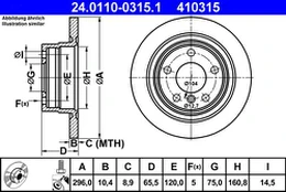 ATE 24.0110-0315.1 Brake Disc