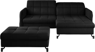 Komplektas kampinė sofa ir pufas Lorelle juoda kaina