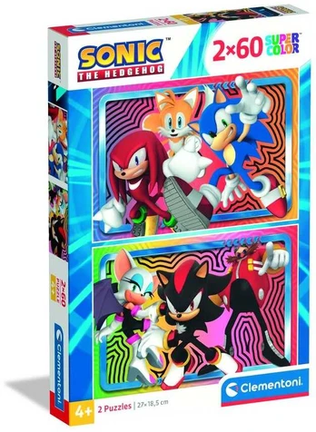 Clementoni CLE puzzle 2x60 SuperKolor Sonic 24821