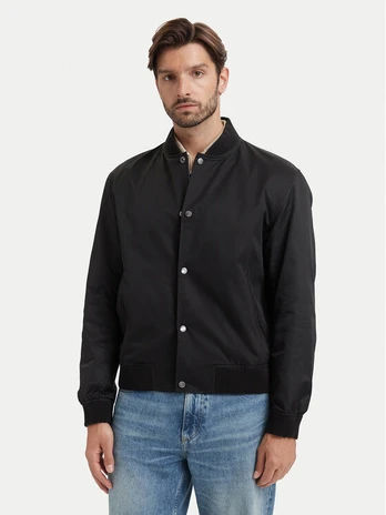 BOSS Bomber striukė H-Covor 50564412 Juoda Relaxed Fit