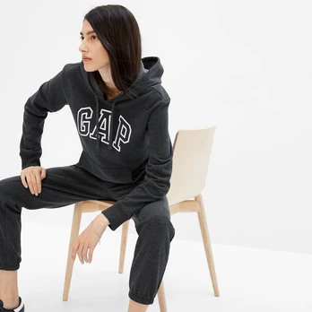 GAP Pullover Logo Hoodie Charcoal Heather - Dydis M (463506-03 Džemperiai)