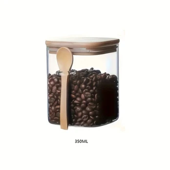 stiklinis indas, šaukštas, 350 ml