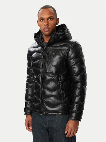 Blauer Odinė striukė 26WBLUL01490 007012 Juoda Slim Fit