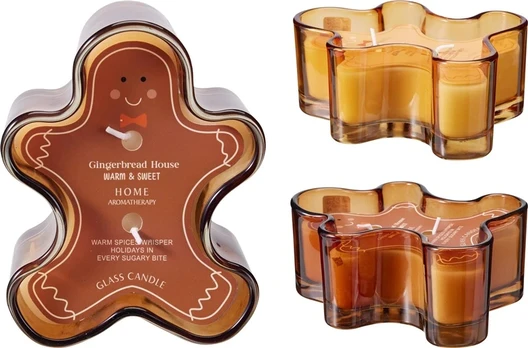 Candle. aromatic Gingerbread. 30 h. 670 g. Brown col.