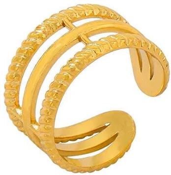 Troli A distinctive open ring in auksinis-plated steel