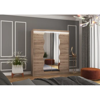 Sliding wardrobe with mirror and lighting LED KANSAS 180