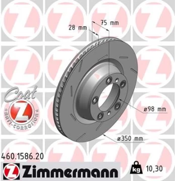 Stabdžių diskas ZIMMERMANN 460.1586.20