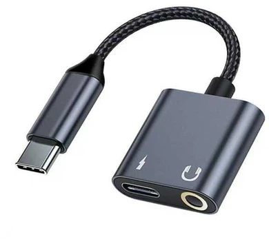 Beline Adapteris rozdzielający USB-C na USB-C/Jack 3,5mm juoda/juodas DAC BLNAA01