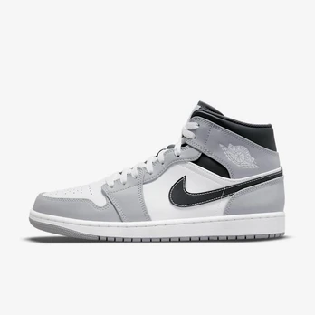Air Jordan 1 Mid Light Smoke Grey - Dydis 41 (554724-078 Laisvalaikio batai)