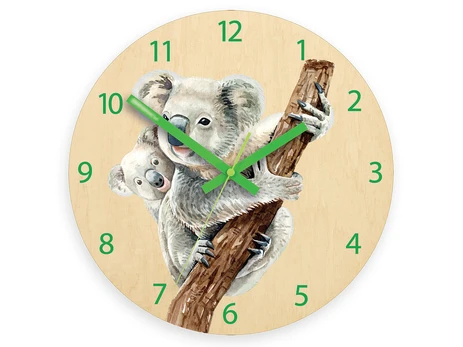 Vaikiškas sieninis laikrodis Tylus Koala