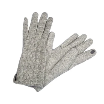 Huppa Megztos moteriškos pirštinės ETTA, light gray