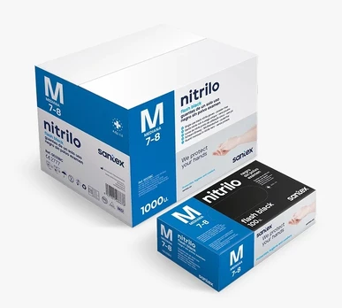 Juodos nitrilinės pirštinės NITRILO FLASH BLACK AQL 1,5, 100 vnt., 6 g - XL