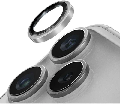 Szkło na objektyvas aparatu UNIQ Optix Prime Camera Lens Protector do iPhone 17 Pro / iPhone 17 Pro Max su aplikatorem sidabrinė