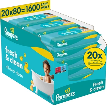 Pampers Chusteczki Drėgnos Fresh Clean 20 op. 80 Chusteczek = 1600 vnt.