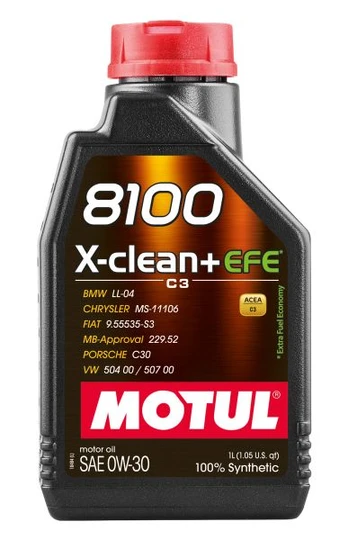 Variklių alyva MOTUL 8100 XCLEAN+ EFE 0W30 1L