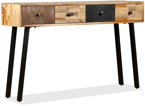 Konsolinis staliukas, kietas perdirbtas tikmedis, 120x30x76cm