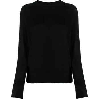 Megztinis moterims, Juoda, Extra fine crewneck sweater