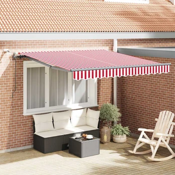Ištraukiama markizė su Raudona ir balta 350 x 250 cm audinys
