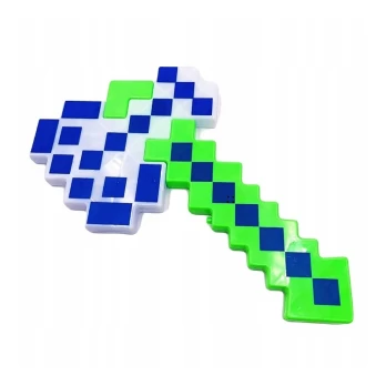 Šviečiantis ir grojantis Minecraft stiliaus kūjis - žalias