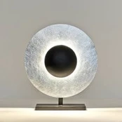 Satelitinė stalinė lempa 52 cm aukščio sidabrinė/juoda