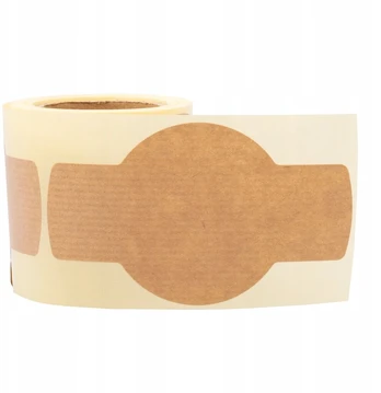 Kraft etiketės stiklainiams 100x58mm, 100 vnt., banguotos