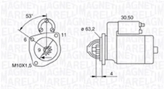 Starteris MAGNETI MARELLI 063721057010