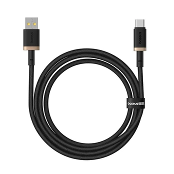 Baseus Dura USB/USB-C Quick Charging Cable 1m 60W Juodas Gold