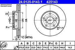ATE 24.0125-0143.1 Brake Disc