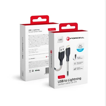 Cable Forcell Cable USB A to Lightning Forcell F-Energy 2,4A 12W Carbon 1 m CB-01A black
