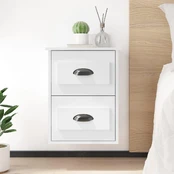 Sieninės naktinės spintelės, 2vnt., baltos, 41,5x36x53cmcm kaina
