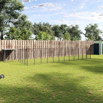 Voljeras šunims, juodos spalvos, 26,62 m², plienas
