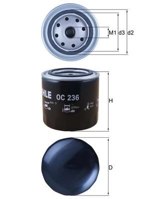 Alyvos filtras MAHLE OC236
