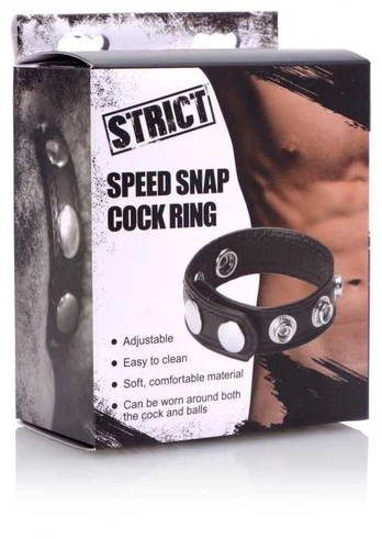 XR Brands Speed Snap Adjustable Silicone Intimate Ring Juodas