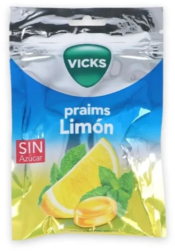 Vicks Lemon Hard Candy with Menthol 1 Bag 72g