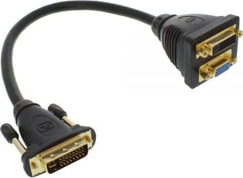 AV adapteris InLine DVILI - Sub (VGA) - DVILI - juoda (17301)