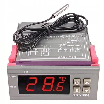 Elektroninis termostatas temperatūros reguliatorius 220v Stc-1000 Led ekranas