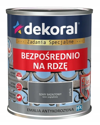 Dekoral, emalis antikorozinis | 0,65 ltr. bazaltinis, blizgus RAL 7012