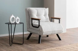 CREAM 1 sėdynės sofa-lova Sando Single - Teddy Fabric - Kreminis kaina