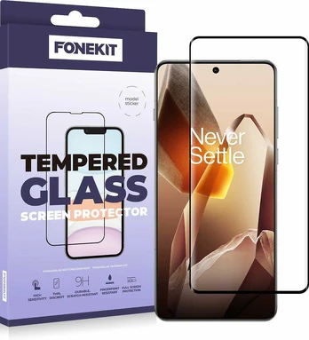 FoneKit Full Cover -panssarilasi, OnePlus 13, musta