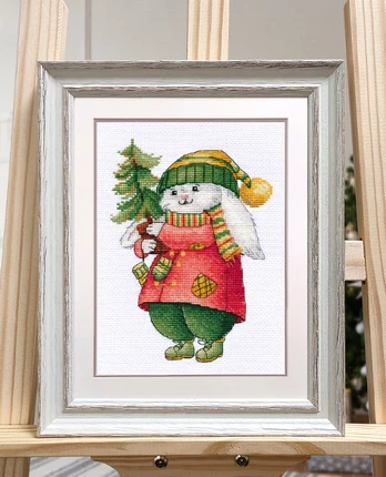 Cross-stitch kit "Bunny with Christmas tree" S1511