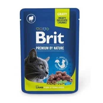 Konservuotas pašaras katėms BRIT PREMIUM CAT LAMB FOR STERILISED, 100 g