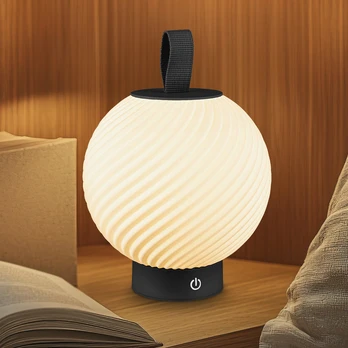 „Brilo unplugged Globe“ LED stalinė lempa su akumuliatoriumi, juoda/balta, IP44