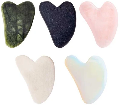 Gua Sha Stone for Face Massage Many Colours - Rožinė