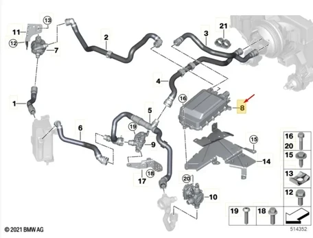 BMW IX I20 Elektrinis papildomas šildytuvas originalus 64125B683B8