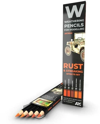 AK Interactive - Weathering Pencils RUST & STREAKING Effects Set (pieštukų rinkinys), AK10041